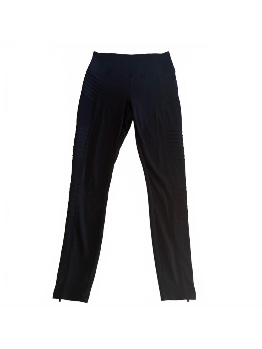 Athleta Delancey Moto Womens Small Black High Rise Zip Ankle Leggings